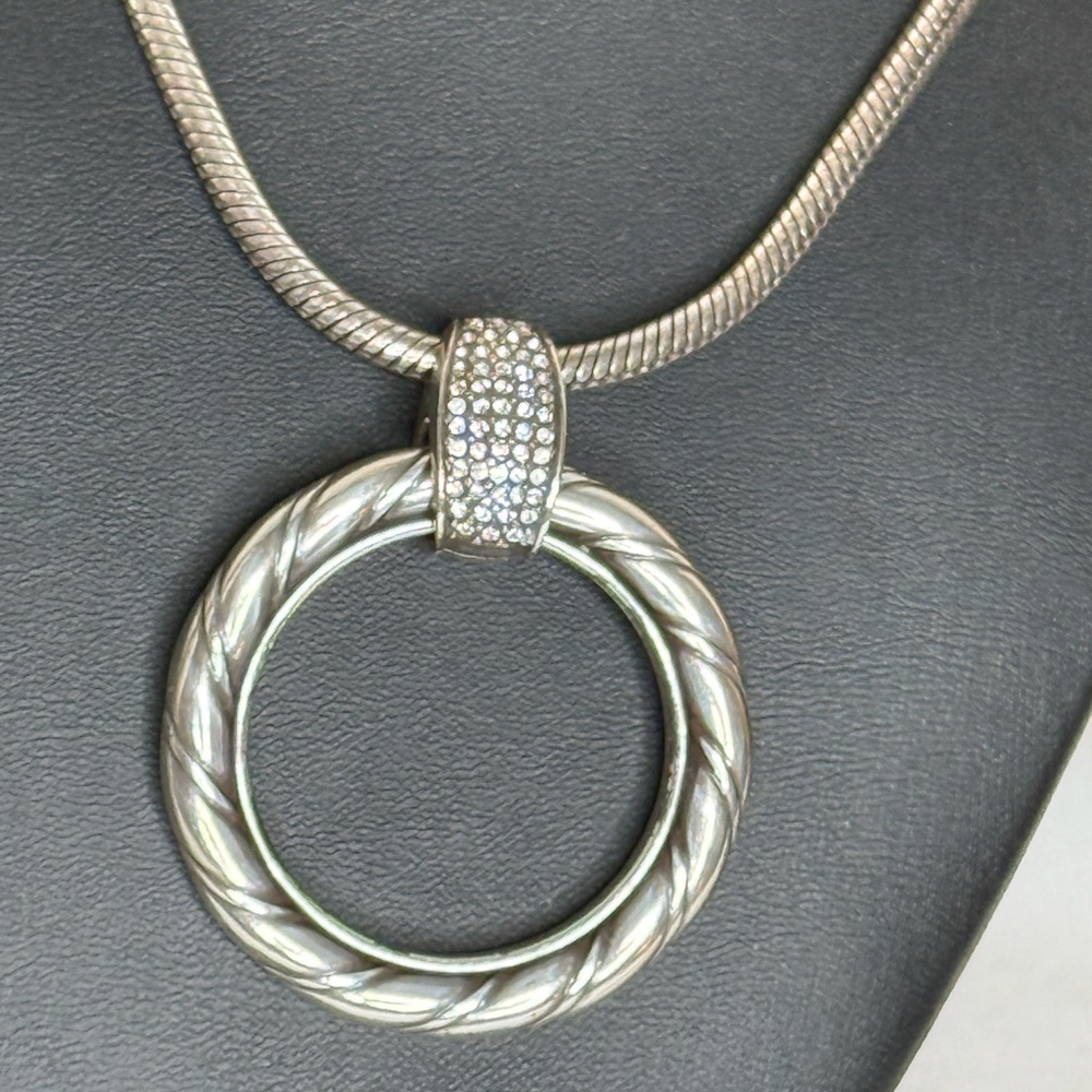 Brighton Inner Circle Silver Pendant Necklace 5084 Retired & Adjustable - Picture 5 of 8